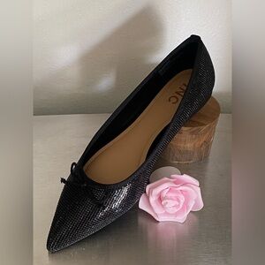NEW .. INTERNATIONAL CONCEPTS WOMEN BLACK BLING BALLET FLATS 8